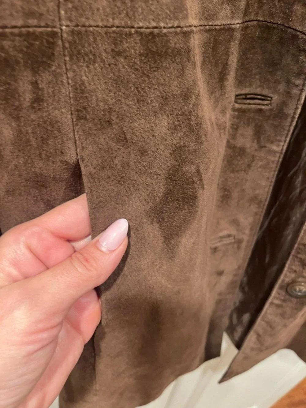 Vintage Genuine Leather Suede Button-Front Coat Women’s Medium Western Style - Picture 5 of 6